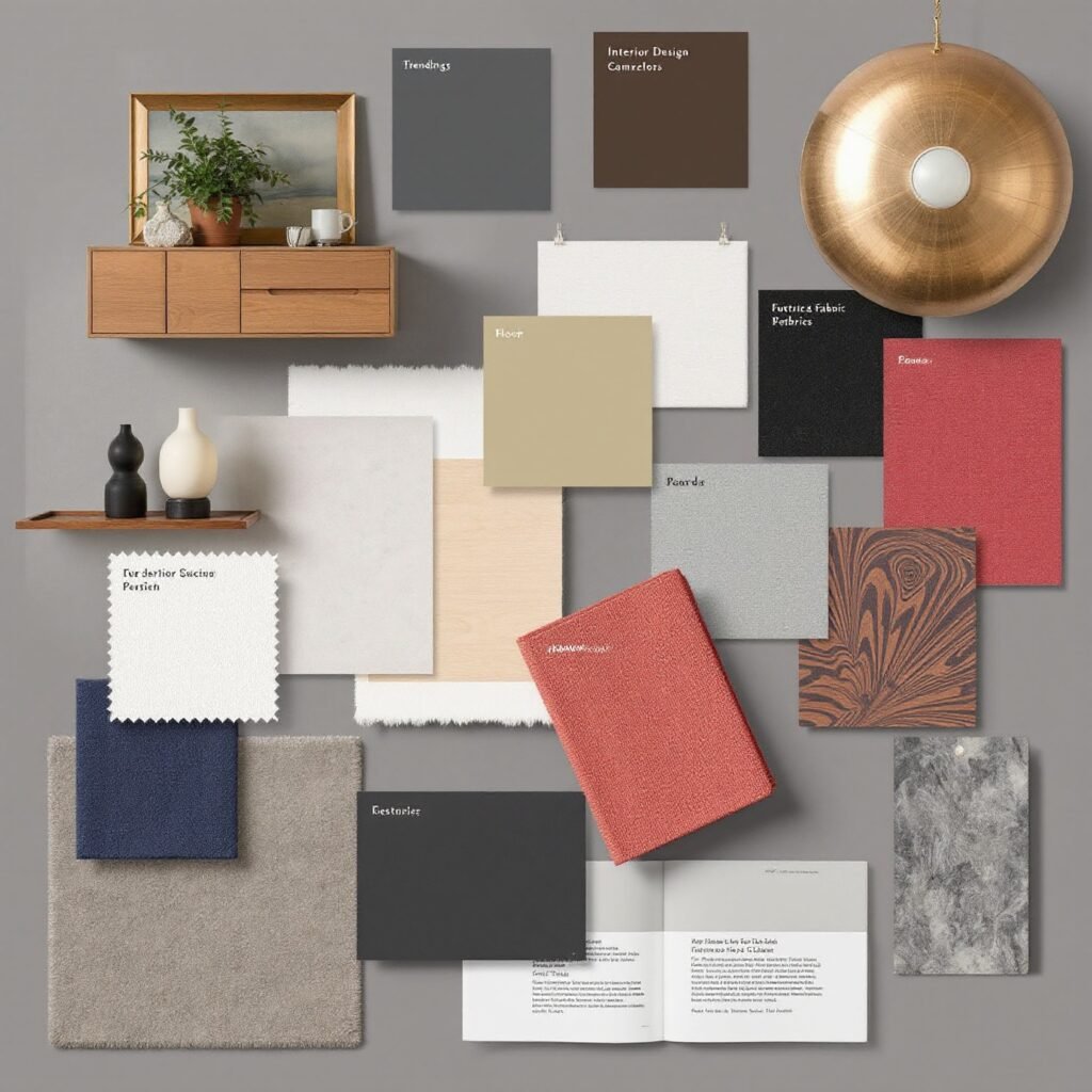 Paleta de colores de moda para interiores en 2025 para una decoración moderna.